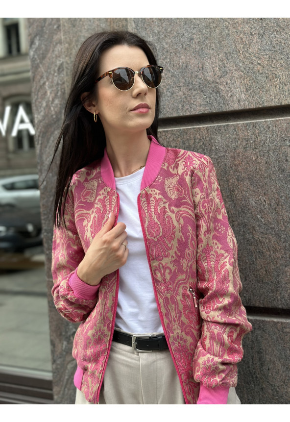 jasny róż kurtka damska we wzory mowo fashion 2