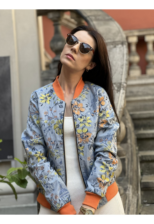 jeans kurtka damska we wzory mowo fashion