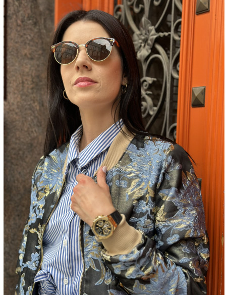 przejściowa kurtka damska z żakardu mowo fashion