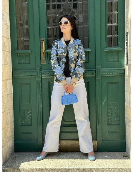 jasna żakardowa damska kurtka mowo fashion