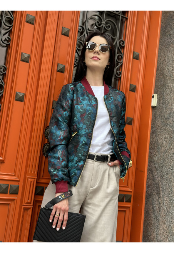 damska kurtka w kolorze morskim mowo fashion