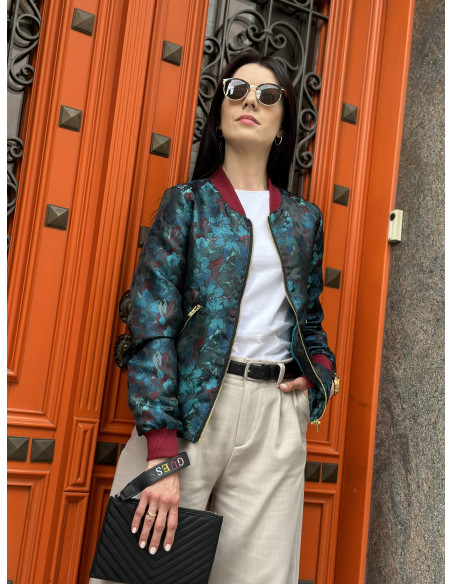 damska kurtka w kolorze morskim mowo fashion