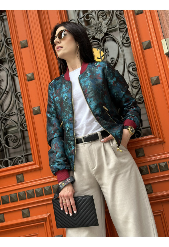 turkusowa bordowa damska kurtka mowo fashion