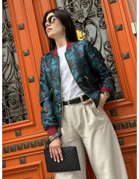 turkusowa bordowa damska kurtka mowo fashion