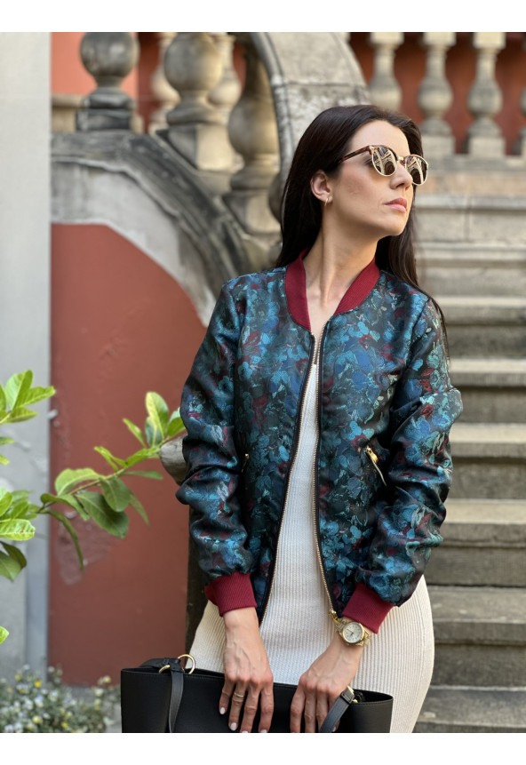 żakardowa damska kurtka we wzory mowo fashion