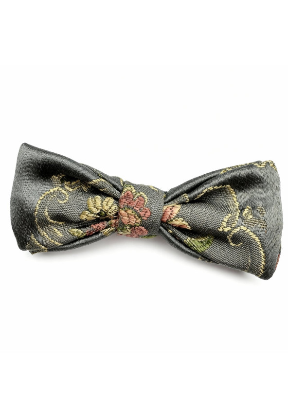 SILVER FLOWERS BOW TIE
