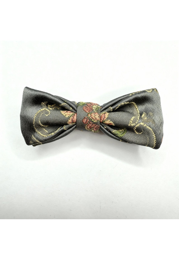 SILVER FLOWERS BOW TIE