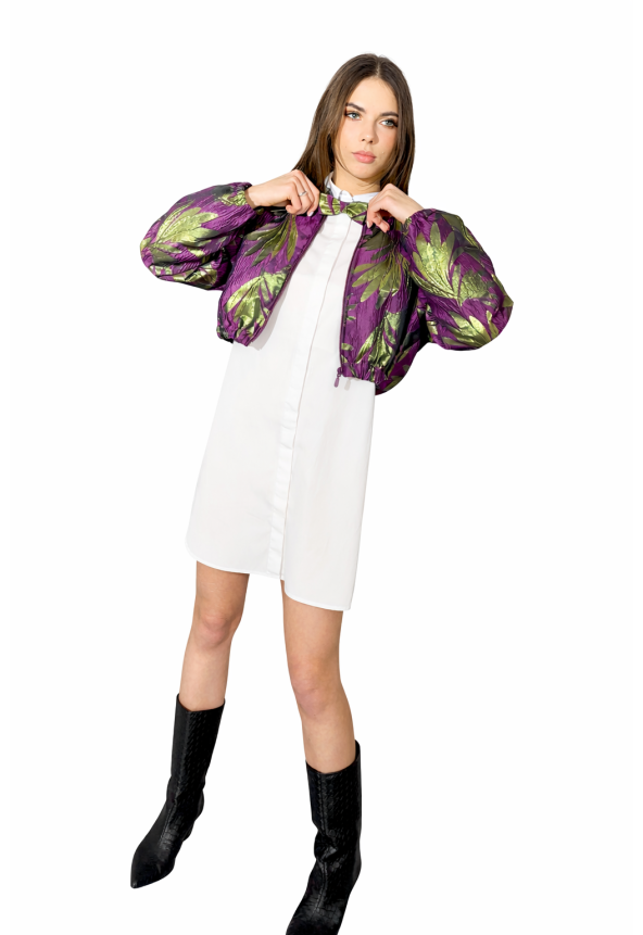 fioletowa krótka damska bomberka mowo fashion