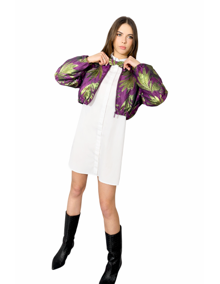 fioletowa krótka damska bomberka mowo fashion